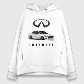 Женское худи Oversize хлопок с принтом Infinfity Car в Петрозаводске, френч-терри — 70% хлопок, 30% полиэстер. Мягкий теплый начес внутри —100% хлопок | боковые карманы, эластичные манжеты и нижняя кромка, капюшон на магнитной кнопке | Тематика изображения на принте: car | infinity | автомобиль | инфинити | тачка | финик