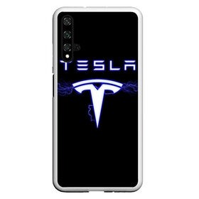 Чехол для Honor 20 с принтом TESLA в Петрозаводске, Силикон | Область печати: задняя сторона чехла, без боковых панелей | ac | acdc | america | auto | car | cars | dc | electro | elon | logo | musk | rock | space | spacex | tesla | usa | x | авто | автомобиль | илон | космос | лого | логотип | маск | машина | молнии | молния | музыка | рок | тесла | электричест