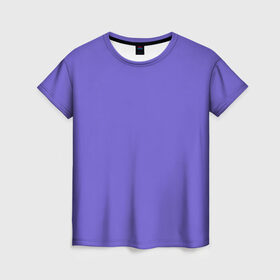 Женская футболка 3D с принтом Аспидно-синий в Петрозаводске, 100% полиэфир ( синтетическое хлопкоподобное полотно) | прямой крой, круглый вырез горловины, длина до линии бедер | без дизайна | без картинки | одноцветные | синий
