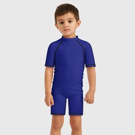 Детский купальный костюм 3D с принтом Синий в Петрозаводске, Полиэстер 85%, Спандекс 15% | застежка на молнии на спине | blue | geometry | neon | texture | один тон | однотон | синий | текстура
