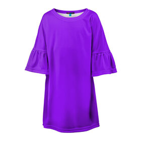 Детское платье 3D с принтом Фиолетовый в Петрозаводске, 100% полиэстер | прямой силуэт, чуть расширенный к низу. Круглая горловина, на рукавах — воланы | geometry | neon | purple | texture | один тон | однотон | текстура | фиолетовый