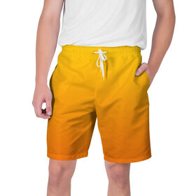 Мужские шорты 3D с принтом Оранжевый градиент в Петрозаводске,  полиэстер 100% | прямой крой, два кармана без застежек по бокам. Мягкая трикотажная резинка на поясе, внутри которой широкие завязки. Длина чуть выше колен | градиент | желтый | оранжевый | цвет