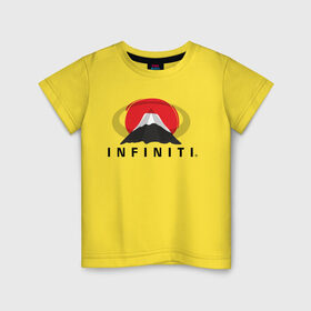 Детская футболка хлопок с принтом Infiniti в Петрозаводске, 100% хлопок | круглый вырез горловины, полуприлегающий силуэт, длина до линии бедер | Тематика изображения на принте: infiniti | авто | горафудзияма | инфинити | лого