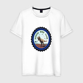Мужская футболка хлопок с принтом Динозавр в Петрозаводске, 100% хлопок | прямой крой, круглый вырез горловины, длина до линии бедер, слегка спущенное плечо. | вымершее животное | динозавр | динозавры | животное | хищник
