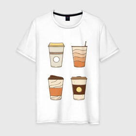 Мужская футболка хлопок с принтом Кофеин its my life в Петрозаводске, 100% хлопок | прямой крой, круглый вырез горловины, длина до линии бедер, слегка спущенное плечо. | Тематика изображения на принте: американо | капучино | кофе | латте | напиток | эспрессо