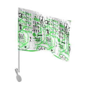 Флаг для автомобиля с принтом Билли Айлиш в Петрозаводске, 100% полиэстер | Размер: 30*21 см | be | billie | billie eilish | blohsh | ghoul | билли | билли айлиш