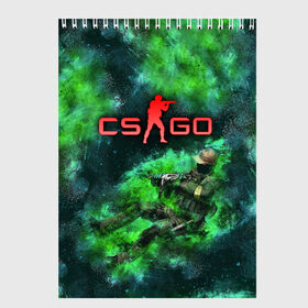 Скетчбук с принтом CS GO Green rage в Петрозаводске, 100% бумага
 | 48 листов, плотность листов — 100 г/м2, плотность картонной обложки — 250 г/м2. Листы скреплены сверху удобной пружинной спиралью | counter strike | cs go | дым | зелёный | контра | кс го