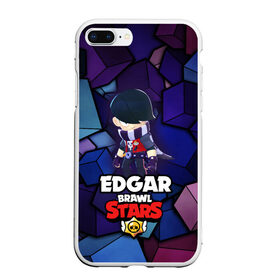 Чехол для iPhone 7Plus/8 Plus матовый с принтом BRAWL STARS EDGAR в Петрозаводске, Силикон | Область печати: задняя сторона чехла, без боковых панелей | Тематика изображения на принте: 8 bit | brawl stars | byron | colette | crow | edgar | gale | leon | max | mr.p | sally leon | shark | virus 8 bit | werewolf leon | акула | байрон | берли | бравл старс | ворон | коллет | макс | оборотень | эдгар