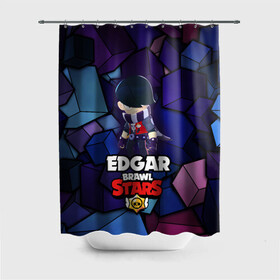 Штора 3D для ванной с принтом BRAWL STARS EDGAR. в Петрозаводске, 100% полиэстер | плотность материала — 100 г/м2. Стандартный размер — 146 см х 180 см. По верхнему краю — пластиковые люверсы для креплений. В комплекте 10 пластиковых колец | 8 bit | brawl stars | byron | colette | crow | edgar | gale | leon | max | mr.p | sally leon | shark | virus 8 bit | werewolf leon | акула | байрон | берли | бравл старс | ворон | коллет | макс | оборотень | эдгар