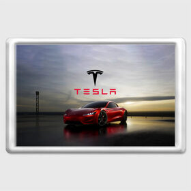 Магнит 45*70 с принтом Tesla Roadster в Петрозаводске, Пластик | Размер: 78*52 мм; Размер печати: 70*45 | america | auto | car | electric | elon | motors | musk | roadster | tesla | usa | vehicle | авто | америка | илон | маск | модель | сша | тесла | электромобиль