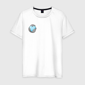 Мужская футболка хлопок с принтом Ламантин в Петрозаводске, 100% хлопок | прямой крой, круглый вырез горловины, длина до линии бедер, слегка спущенное плечо. | ламантин | любовь | мило | парная | сердечко | сердце
