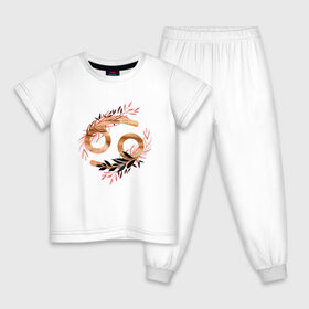 Детская пижама хлопок с принтом Рак в Петрозаводске, 100% хлопок |  брюки и футболка прямого кроя, без карманов, на брюках мягкая резинка на поясе и по низу штанин
 | астрология | знаки зодиака | зодиак | золото | созвездие | цикл