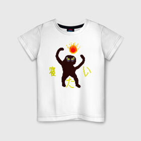Детская футболка хлопок с принтом 2D Кот ъуъ в Петрозаводске, 100% хлопок | круглый вырез горловины, полуприлегающий силуэт, длина до линии бедер | 2021 | cats | женская одежда | кот мем | коты | мемы | мужская одежда | ъуъ