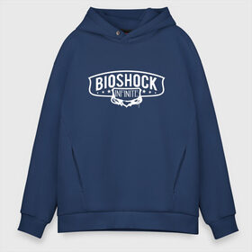 Мужское худи Oversize хлопок с принтом Bioshock Infinite Logo в Петрозаводске, френч-терри — 70% хлопок, 30% полиэстер. Мягкий теплый начес внутри —100% хлопок | боковые карманы, эластичные манжеты и нижняя кромка, капюшон на магнитной кнопке | big daddy | bioshock infinite | little sister | биошок | большой папочка | винтаж | ретро | сестра