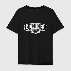 Мужская футболка хлопок Oversize с принтом Bioshock Infinite Logo в Петрозаводске, 100% хлопок | свободный крой, круглый ворот, “спинка” длиннее передней части | Тематика изображения на принте: big daddy | bioshock infinite | little sister | биошок | большой папочка | винтаж | ретро | сестра