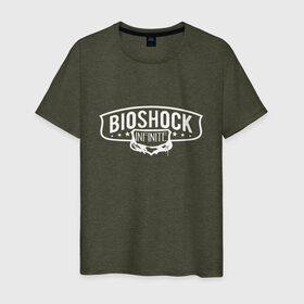 Мужская футболка хлопок с принтом Bioshock Infinite Logo в Петрозаводске, 100% хлопок | прямой крой, круглый вырез горловины, длина до линии бедер, слегка спущенное плечо. | big daddy | bioshock infinite | little sister | биошок | большой папочка | винтаж | ретро | сестра
