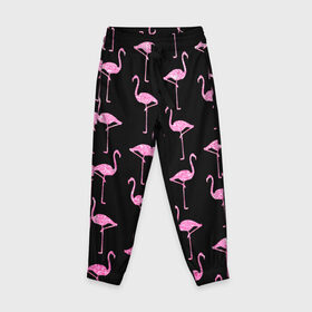 Детские брюки 3D с принтом Фламинго | Чёрная в Петрозаводске, 100% полиэстер | манжеты по низу, эластичный пояс регулируется шнурком, по бокам два кармана без застежек, внутренняя часть кармана из мелкой сетки | birds | drawing | fashion | feathers | flamingo | graphics | illustration | pink | stand | style | wings | youth | графика | иллюстрация | картинка | клюв | красивые | крылья | мода | молодежная | перья | птицы | рисунок | розовый | стиль | стоят