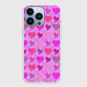 Чехол для iPhone 13 Pro с принтом Розовые сердечки в Петрозаводске,  |  | 14 февраля | 8 марта | love | девочки | день святого валентина | женская | любовь | подружке | сердечки