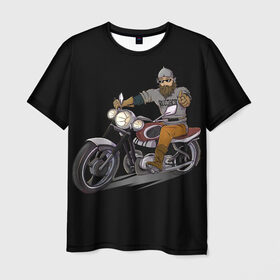 Мужская футболка 3D с принтом Богатырь в Петрозаводске, 100% полиэфир | прямой крой, круглый вырез горловины, длина до линии бедер | авто | байкеры | богатырь | былины | дороги | металл | мотоцикл | панки | рок | сказки