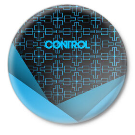 Значок с принтом CONTROL REMEDY (S) в Петрозаводске,  металл | круглая форма, металлическая застежка в виде булавки | control | game | remedy | tegunvteg | игры | контрол | ремеди