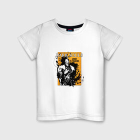 Детская футболка хлопок с принтом Dark Souls в Петрозаводске, 100% хлопок | круглый вырез горловины, полуприлегающий силуэт, длина до линии бедер | dark souls | брызги | войн | дакр соулс | игра | рыцарь | тёмные души