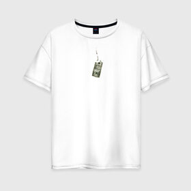 Женская футболка хлопок Oversize с принтом Надпись Искусство поху#зма в Петрозаводске, 100% хлопок | свободный крой, круглый ворот, спущенный рукав, длина до линии бедер
 | 16+ | деньги | доллар | крюк | мат