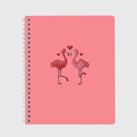 Тетрадь с принтом Love Forever в Петрозаводске, 100% бумага | 48 листов, плотность листов — 60 г/м2, плотность картонной обложки — 250 г/м2. Листы скреплены сбоку удобной пружинной спиралью. Уголки страниц и обложки скругленные. Цвет линий — светло-серый
 | angel | cupid | day | flamingo | happy | heart | love | rose | valentine | valentines | ангел | валентин | валентина | валентинка | день | купидон | любовь | святого | святой | сердце | фламинго