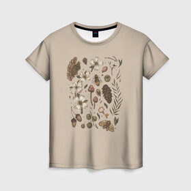 Женская футболка 3D с принтом Ботаника Goblincore в Петрозаводске, 100% полиэфир ( синтетическое хлопкоподобное полотно) | прямой крой, круглый вырез горловины, длина до линии бедер | goblincore | абстракция | алхимик | аниме | арт | ботаника | мумми троли | пейзаж | природа | растения | руны | эзотерика | эстетика
