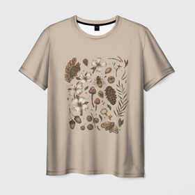Мужская футболка 3D с принтом Ботаника Goblincore в Петрозаводске, 100% полиэфир | прямой крой, круглый вырез горловины, длина до линии бедер | goblincore | абстракция | алхимик | аниме | арт | ботаника | мумми троли | пейзаж | природа | растения | руны | эзотерика | эстетика