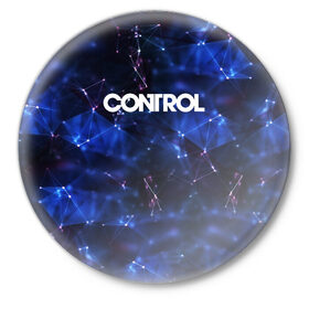 Значок с принтом CONTROL в Петрозаводске,  металл | круглая форма, металлическая застежка в виде булавки | control | game | remedy | tegunvteg | игры | контрол | ремеди