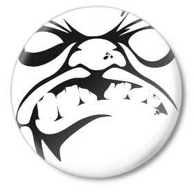 Значок с принтом Pudge Dota Пудж в Петрозаводске,  металл | круглая форма, металлическая застежка в виде булавки | black | dota | dota2 | hero | obey | pudge | red | дота | дота2 | падж | паджерс | паджик | пудж
