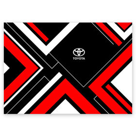Поздравительная открытка с принтом Toyota в Петрозаводске, 100% бумага | плотность бумаги 280 г/м2, матовая, на обратной стороне линовка и место для марки
 | auto | boy | car | japan car | machine | man | mark | toyota | toyota land cruiser | toyota sport | автобренды | автомобили | водитель | логотипы автомобилей | мальчикам | машины | мужские | тачки | тойота | тойота камри | тойота марк | япон