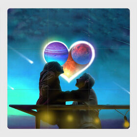 Магнитный плакат 3Х3 с принтом Ты Венера — я Юпитер в Петрозаводске, Полимерный материал с магнитным слоем | 9 деталей размером 9*9 см | венера юпитер | день всех влюбленных | дмитриенко | сердечко