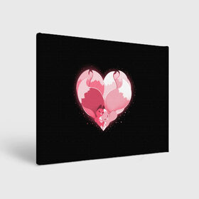 Холст прямоугольный с принтом Лисы в форме серца в Петрозаводске, 100% ПВХ |  | heart | holidays | valentines day | день святого валентина | животные | звери | лисы | праздники | сердце