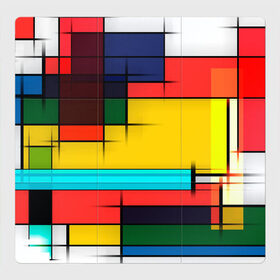 Магнитный плакат 3Х3 с принтом абстрактные фигуры цвета в Петрозаводске, Полимерный материал с магнитным слоем | 9 деталей размером 9*9 см | абстракция | геометрия | краски | кубизм | линии | под все | прямоугольники | современное искусство | текстуры | тренды | фигуры | цвета | яркий