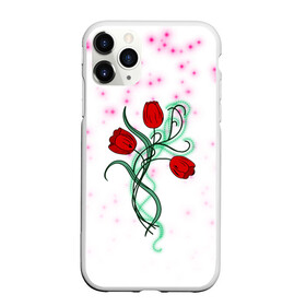 Чехол для iPhone 11 Pro матовый с принтом Весенний вальс в Петрозаводске, Силикон |  | 8 марта | love | tulips | алые | бабушка | букет | бутоны | весна | девушке | дочь | жена | женщинам | красные цветы | лепестки | лето | листья | лучшая | любимая | любовь | мама | подарок | природа