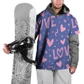 Накидка на куртку 3D с принтом Любовь паттерн в Петрозаводске, 100% полиэстер |  | heart | holiday | love | pattern | pattern valentines day | repeatable | seamless | день святого валентина | любовь | паттерн | повтор | праздник | сердце | узор