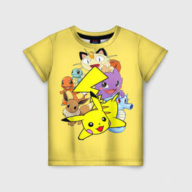 Детская футболка 3D с принтом Pokemon-Pikachu в Петрозаводске, 100% гипоаллергенный полиэфир | прямой крой, круглый вырез горловины, длина до линии бедер, чуть спущенное плечо, ткань немного тянется | Тематика изображения на принте: pikachu | pikapika | pokemon | аниме | мяут | пикачу | покемоны