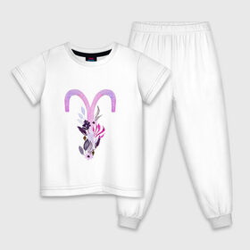 Детская пижама хлопок с принтом Овен в Петрозаводске, 100% хлопок |  брюки и футболка прямого кроя, без карманов, на брюках мягкая резинка на поясе и по низу штанин
 | астрология | знаки зодиака | зодиак | созвездие | фиолетовый | цикл