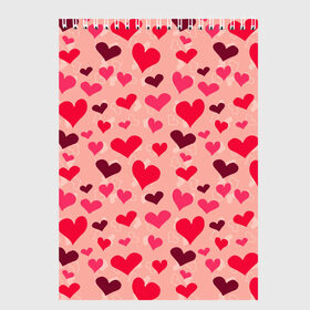 Скетчбук с принтом Розовые Сердечки в Петрозаводске, 100% бумага
 | 48 листов, плотность листов — 100 г/м2, плотность картонной обложки — 250 г/м2. Листы скреплены сверху удобной пружинной спиралью | 14 february | 14 февраля | h | heart | love day | valentines day | валентин | день валентина | день влюбленных | день святого | день святого валентина | любовь | праздник | сердечко | сердце | февраль