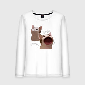 Женский лонгслив хлопок с принтом Cat Pop - Мем в Петрозаводске, 100% хлопок |  | art | cat | mem | meme | memes | music | pop | retro | style | арт | буп | кот | котенок | котик | котэ | мем | мемы | музыка | ретро