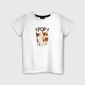 Детская футболка хлопок с принтом Pop Cat в Петрозаводске, 100% хлопок | круглый вырез горловины, полуприлегающий силуэт, длина до линии бедер | art | cat | dj | goer | musician | party | pop | singer | арт | буп | диджей | кот | кошка | музыкант | певец | поп | тусовщик