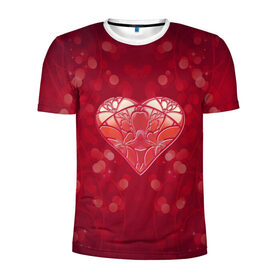 Мужская футболка 3D спортивная с принтом Valentines Day в Петрозаводске, 100% полиэстер с улучшенными характеристиками | приталенный силуэт, круглая горловина, широкие плечи, сужается к линии бедра | 14 febraury | 14 февраля | heart | valentine day | арт | день валентин | день святого валентина | любовь | сердце | сердце арт | сердце любви