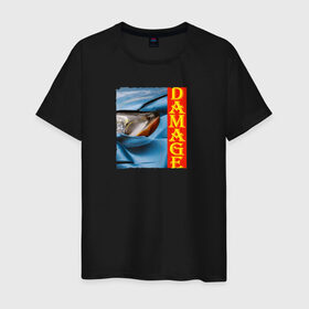 Мужская футболка хлопок с принтом Разбитая машина Toyota Altezza в Петрозаводске, 100% хлопок | прямой крой, круглый вырез горловины, длина до линии бедер, слегка спущенное плечо. | lexus is | toyota altezza | голубая машина | повреждение | разбитая машина