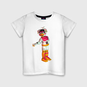 Детская футболка хлопок с принтом Фантайм Чика в Петрозаводске, 100% хлопок | круглый вырез горловины, полуприлегающий силуэт, длина до линии бедер | fnaf | аниматроник | пиццерия | робот | фантайм чика | чика