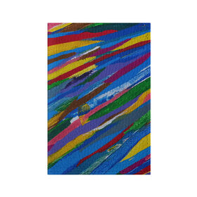 Обложка для паспорта матовая кожа с принтом Картина абстракция в Петрозаводске, натуральная матовая кожа | размер 19,3 х 13,7 см; прозрачные пластиковые крепления | абстракция | картина | краска | масло | полосы | холст | цвет | яркость