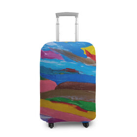 Чехол для чемодана 3D с принтом Картина абстракция в Петрозаводске, 86% полиэфир, 14% спандекс | двустороннее нанесение принта, прорези для ручек и колес | абстракция | картина | краска | масло | полосы | холст | цвет | яркость