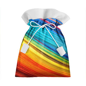 Подарочный 3D мешок с принтом цветной мех диагональ в Петрозаводске, 100% полиэстер | Размер: 29*39 см | волокна | геометрия | диагональ | краски | мех | полоски | полосы | радуга | текстура | цвета | яркий
