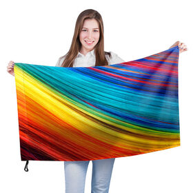 Флаг 3D с принтом цветной мех диагональ в Петрозаводске, 100% полиэстер | плотность ткани — 95 г/м2, размер — 67 х 109 см. Принт наносится с одной стороны | волокна | геометрия | диагональ | краски | мех | полоски | полосы | радуга | текстура | цвета | яркий