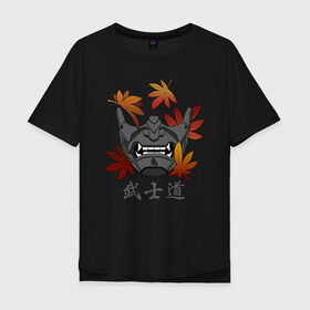 Мужская футболка хлопок Oversize с принтом Бусидо в Петрозаводске, 100% хлопок | свободный крой, круглый ворот, “спинка” длиннее передней части | Тематика изображения на принте: budo | bushido | demon | ghost of tsushima | japan | katana | ninja | oni | samurai | shinobi | style | анбу | будо | бусидо | демон | иероглифы | катана | клен | ниндзя | они | призрак цусимы | самурай | тенгу | тэнгу | шиноби | японская м